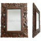 Zrcadlo dřevo Rám řezba list 24x30cm