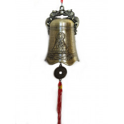 Zvonek pro Štěstí Buddha bronz velký 9/35 cm
