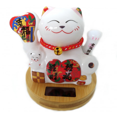 Kočka Štěstí Maneki Neko solární 3 Keramika