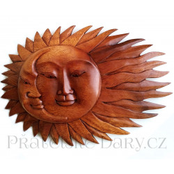 Slunce Měsíc Luxusní dekorace / Dřevo 35 cm