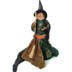 Čarodějnice s koštětem Halloween 50cm