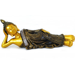 Buddha soška ležící zlatý Feng Shui 20 cm