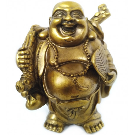 Buddha Soška Bohatství zlatý 9 cm