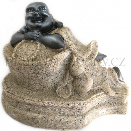 Buddha Feng Shui Soška Pískovec 1/10cm