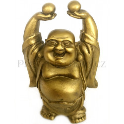 Buddha Bohatství s perlou Zlatý / Soška 
