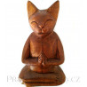 Kočka soška Meditace 1 / Dřevo