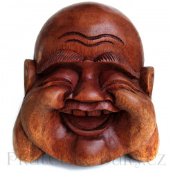 Buddha hlava / Dřevo 13cm