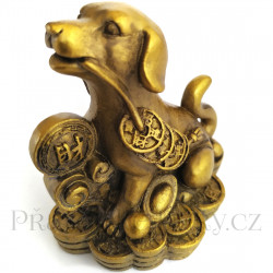 Pes - Pejsek bohatství zlatá soška 1 