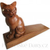 Kočka soška zarážka Dřevo 16 cm